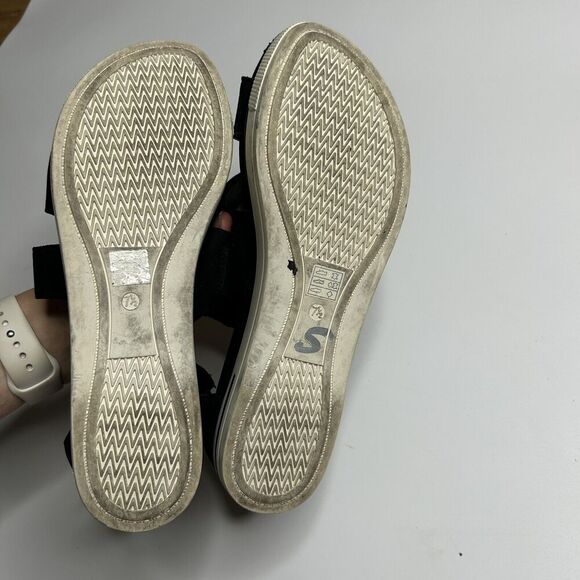 Eileen Fisher Women's Sport Sneaker Sandals Size 7.5 Black Leather Zip Strappy - Picture 9 of 12